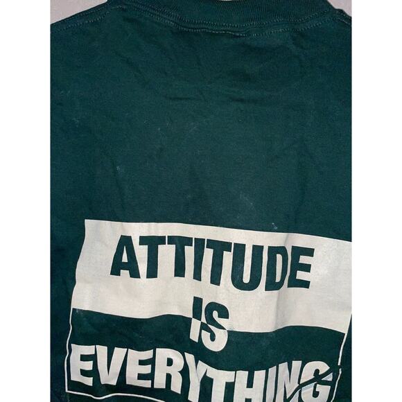 Vintage Test Print Shirt Precision Fence Systems Attitude Green Tee VTG 90s L - Picture 6 of 8